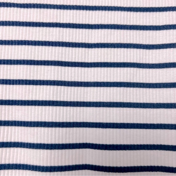 J. Crew Vintage Rib Split Neck T Shirt Stripe Sleeve Buttons Preppy Coastal NEW - Picture 12 of 14